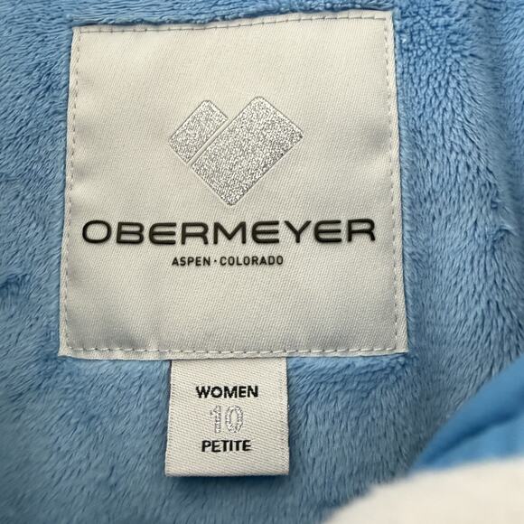 Obermeyer Hadley Ski Jacket Womens 10P Puffer Hooded Apres Y2K Snow Retro Blue - Picture 4 of 12